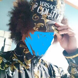 Versace jeans couture outline barocco windbreaker size 44 black and gold